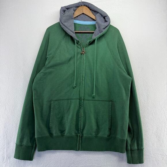 Vintage American Rag Sweatshirt Men's XL Green Blank Eagle Zip Hoodie Y2k Grunge - Picture 1 of 9